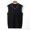 Colete masculino de lã 60% para outono e inverno, gola V, tamanho grande, colete de malha formal tipo pullover, colete casual sem mangas para homens jovens e de meia-idade