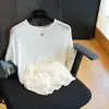 Malha de Manga Curta com Borda Rolê, Seca e Respirável, de Linho Lyocell, Top Casual Feminino 2026 Verão Novo H052303