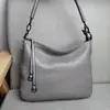 Bolso de Cuero Genuino para Mujer de Comercio Exterior Original, Piel de Vaca de Primera Capa, Venta de Liquidación, Precio Especial, Bolso de Doble Uso para Hombro Único y Cruzado