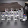 Vaso de cristal para Moutai, vaso de chupito de 10 ml, juego de decantador de licores, juego de siete piezas, diseño Feitian