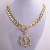 Colar de Moda Exagerado Europeu e Americano Colar de Timão Feminino g Corrente de Clavícula Versátil de Alta Qualidade Colar Vintage Acessórios de Corrente de Lã