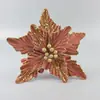 Flores artificiais douradas de qualidade de exportação para decoração de casa, adequadas para eventos de escritório, inaugurações e celebrações de Natal; atacado disponível