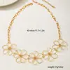 Collar Colgante de Flor Super Hada Moda Transfronteriza Europea y Americana Diseño de Nicho Hueco Cadena de Clavícula para Mujer de Lujo Ligero