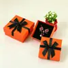 Caja de cartón con tapa para joyería, con lazo, para pulsera, collar, pendientes, caja de regalo pequeña.