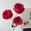 Venta al por mayor Flores Artificiales Exhibición Flores de Ingeniería Boda Boda Decoración Flores Flores Artificiales 3 Cabezas Rosas Austin