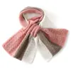 Bufanda de Cachemir para Mujer Otoño Invierno Moda Cálida Tejida Versátil Tricolor Bloque de Color Protector de Cuello Bufanda de Moda para Cuello Versátil