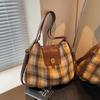 Mochila Cuadros Estilo Universitario Casual Moda Transfronteriza para Mujer Otoño e Invierno 2026 Nuevo Bolso Tote de un Solo Hombro Estilo Universitario