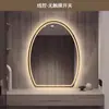 Espejo de baño inteligente ovalado transfronterizo, montado en la pared, con controles táctiles, iluminado y personalizable en varias formas