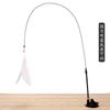 Palo divertido para gato en stock con campana varilla larga ventosa pluma descompresión auto-Hi resistente a mordeduras gato divertido artefacto cabeza de pluma