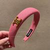 Diadema de Peluche Rosa Estilo Chanel para Mujer, Diadema de Corona Alta, Diadema Ancha de Otoño e Invierno para Lavarse la Cara, Nuevo Pasador para el Cabello
