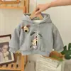 Sudadera con forro de forro polar para bebé para otoño e invierno, diseño de dibujos animados, nuevo estilo 2026, unisex, cálido y elegante, top para bebé estilo coreano