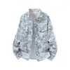 Camisa de trabajo tipo chaqueta unisex con cuello y estampado de letras, estética old money estilo americano, otoño retro, corte holgado, talla grande