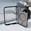 Adecuado para Funda de Teléfono Móvil Iphone18Duo, Carcasa Plegable Izquierda y Derecha de Apple, Cubierta Protectora Magnética Semitransparente Mate tipo Piel