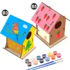 Explosões DIY casa de pássaro de madeira brinquedo ebay Amazon wish comércio exterior Casa de Pássaro crianças pintada grafite gaiola de pássaro