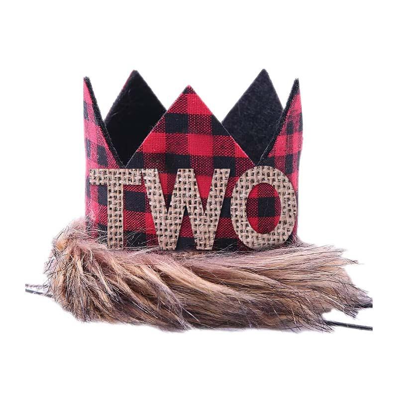 DFMZ65-6 红黑格子麻布TWO帽子