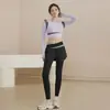 Calça Comprida para Fitness, Esportes, Corrida, Pilates e Yoga para Mulheres, Cintura Alta, Levanta Bumbum, Justa, Sensação de Segunda Pele, Cobre o Quadril, Falsa Peça Dupla