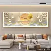 Luz de Atmosfera LED Pintura Decorativa para Sala de Estar Moderna Acessível Luxo Pintura para Pendurar na Parede de Fundo do Sofá Painel Horizontal Atmosférico de Alta Qualidade Mural