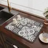 Tapete Drenante de Terra de Diatomáceas Retro Americano Mais Vendido Transfronteiriço, Tapete Secador para Máquina de Café e Louças, Tapete de Isolamento Térmico Resistente a Manchas Atacado