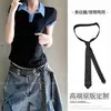 Cinto Lenço de Seda Estilo Coreano Acessório de Cintura em Camadas Personalidade da Moda Estilo Garota Popular com Acessório de Cinto Jeans Gravata Novo Modelo 2026 para Mulheres