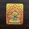 Estilo Xizang Tridimensional em Relevo Deus Amarelo da Riqueza Zakhilam Vida Passada e Presente Cartão Dourado de Latão Thangka Dourado Amuleto Portátil de Buda