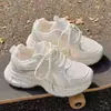 Zapatos Transpirables de Verano para Mujer Suela Gruesa Zapatos de Papá para Mujer Versátiles Zapatos Blancos Superficie de Malla Zapatos de Malla Zapatos Deportivos Casuales para Usar con Faldas