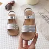 Zapatos Casuales de Verano 2026 Estilo Europeo y Americano Transfronterizo con Pedrería Sandalias Sencillas de Verano para Niñas con Hebilla Cuadrada
