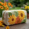 Bolsa de maquiagem acolchoada com borboletas roxas transfronteiriça, bolsa multifuncional, impressão digital, direto do fabricante
