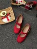 Sapatos Mary Jane Franceses Quadrados Retrô para Mulheres, Novo Estilo de Verão 2026, Perfeitos para Combinar com Vestidos, Mocassins Planos Deslumbrantes