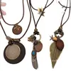 Nuevo Collar de Pluma de Bronce Zen Chino para Mujer Estilo Étnico Bohemio Doble Capa Cadena Larga para Suéter Accesorios