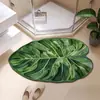 Alfombra Creativa para Sala de Estar con Hojas de Tortuga, Resistente a Manchas, Antideslizante, Felpudo Absorbente para Baño, Manta de Cabecera para Dormitorio, Felpudo para el Hogar