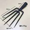 Arpón Multifuncional Forjado de Cinco Dientes de Hierro Sólido Antiguo Hecho a Mano Arpón de Punta Grande con Púas Tenedor de Pescado Inserto para Pescado Tenedor de Pescado Arpón