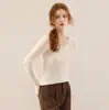Camiseta básica de punto 100% cachemira pura para mujer, suéter casual adelgazante con cuello en V, nuevo suéter de punto cálido 2026