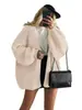 Otoño e Invierno 2026 Nuevo Estilo Europeo y Americano Cárdigan de Punto Holgado Suéter de Punto Grueso para Mujer Abrigo para Mujer Estilo Perezoso Abrigo de Manga Larga