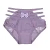 Tanga Hueco Sexy de Encaje Doble con Tirantes Finos, Lencería Apasionada y Atractiva para Mujeres