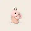 Lujo Ligero Piel de Conejo Rex Lindo Colgante de Conejito Floral Peluche Encanto para Bolso de Moda Femenina Llavero Juguete de Piel Venta al por Mayor