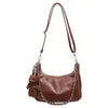 Bolsa de Ombro Único com Textura Yue Zi Bolsa Transversal 2026 Moda Feminina Versátil Casual Bolsa de Balde com Corrente Bolsa Simples de Axila
