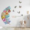 Nuevo Fx-B119 de Fanxi Mariposa de Plumas Colorida de Dibujos Animados Embellecimiento de Pared de Entrada de Dormitorio Infantil Adhesivo de Pared Decorativo
