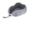 Almohada viscoelástica en forma de U con núcleo de rebote lento, almohada de soporte para el cuello para viajes largos, almohada en forma de U con soporte de diseño alto-bajo, suministro directo del fabricante