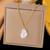 Colar de Pérolas Transfronteiriço Europeu e Americano para Mulheres, Pingente de Pérola Estilo Francês Não Desbota, Corrente Simples Versátil de Moda de Nicho para Clavícula