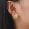 Pendientes Europeos y Americanos Nuevos Transfronterizos para Mujer Anillo Geométrico Exagerado Pendientes de Diseño Metálico Irregular Pendientes Versátiles para Mujer