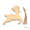 Artesanías de Madera Colgante Creativo de Rodaja de Madera Navideña Decoración del Hogar Pintado a Mano Accesorios para Árbol de Navidad Props DIY