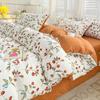 Conjunto de cuatro piezas de algodón lavado de grado materno e infantil de clase A, funda de edredón de hilo de doble capa, sábana para dormitorio, conjunto de tres piezas, ropa de cama para el hogar, funda de cama 4