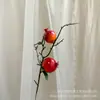 Flores Artificiais de Romã Estilo Chinês com Folhas, Galhos de Romã, Decoração de Casa para o Ano Novo, Balde da Fortuna de Espuma de Frutas, Materiais de Flores Artificiais