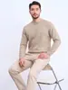 Otoño e Invierno Cuello Redondo Manga Larga Tejido de Punto Hombre 2026 Nuevo Color Sólido Simple Casual Capa Base Suéter Cálido Atractivo