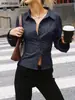 Cardigan de Botões com Gola Lapela, Manga Longa, Slim Fit, Listrado, Versátil, Novo da Primavera e Outono 2024 da Amazon Europeia e Americana