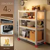 Prateleira Doméstica Porta-Prateleiras Prateleira de Armazenamento Multicamadas Suporte de Chão Eletrodomésticos de Cozinha Armário de Armazenamento para Varanda Exibidor de Supermercado