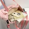 Gatito lindo dulce caricatura bolsa ita transparente estilo japonés moderno estudiante gran capacidad bolso de hombro bolso de mano mochila escolar