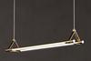 Candelabro LED largo moderno minimalista de una sola línea para restaurante, bar, escritorio, estudio, oficina, recepción, diseñador, línea, geometría