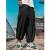 Pantalones jogger cortos transfronterizos para hombre, nuevo estilo de verano, corte holgado, caída suave, pantalones tipo linterna de pierna ancha con cordón, pantalones de pierna recta estilo Hong Kong para hombre