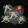 Flor de Muñeca para Dama de Honor Flor de Mano para Grupo Hermana de la Novia Estilo Bosque Boda Coreana Pulsera de Boda Padres Novio Padrinos Ramillete